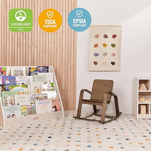 ECR4Kids Bentwood Rocking Chair, Kids Furniture, Grey Wash - LeafyLoom