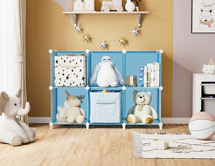 Portable Closet 6 cube closet organizers and storage Cube Storage Organizer Storage Shelf Bookcase Bookshelf with Metal Hammer, Storage Cubes Organizer Cabinet for Kids, Closet, Bedroom, Bathroom - LeafyLoom