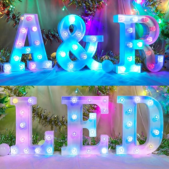 Glintee Decorative Led Light Up Number, Light Up Number Sign for Night Light Wedding Birthday Party Christmas Home Bar Decoration Number-(Number 0) - LeafyLoom