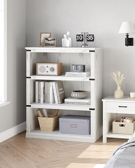 GAOMON 3 Tier Bookcase, Farmhouse Book shelf with Storage Open Display Bookshelves, 40" Low Book Case Wooden 3 Shelf Bookcase Home Decor Furniture for Home Office, Living Room, Bed Room - White - LeafyLoom