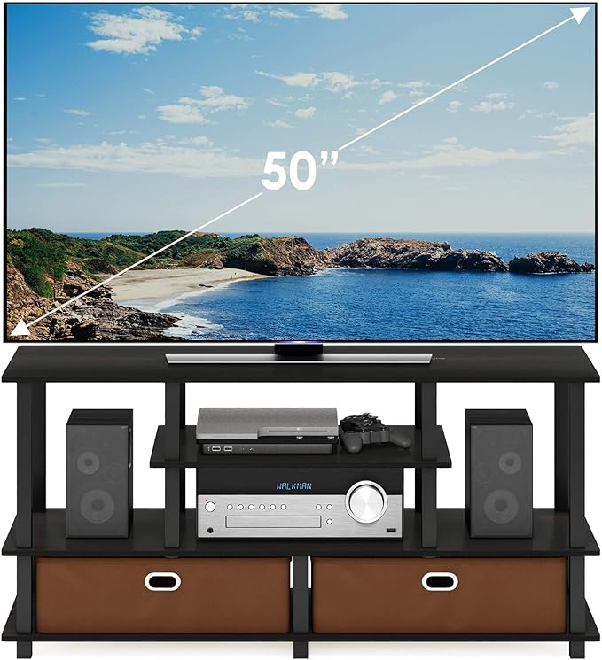 Furinno JAYA TV Stand for up to 50-Inch TV, 55 Inch - LeafyLoom