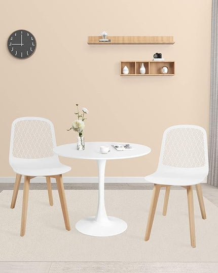 Armless Modern Chairs with Wood Legs for Living, Bedroom, Kitchen,Dining,Lounge Waiting Room, Restaurants, Cafes, Set of 2… - LeafyLoom