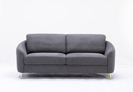Living Room Furniture Sets, Sofa Couch Modern with Scooped Armrest/legs, Upholstered Linen 3-seat, Loveseat and Armchair with Removable Cushions for Bedroom, Apartment, Grey-v97 - LeafyLoom
