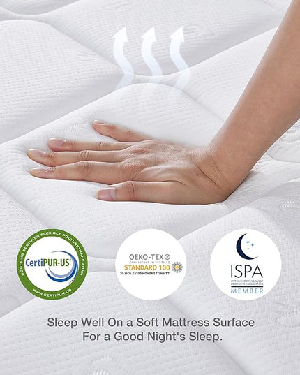Novilla Full Mattress, 10 Inch Hybrid Full Mattress in a Box, Pocket Innerspring Pillow Top Mattress Full for Motion Isolation, Pressure Relief & Enhanced Edge Support, Medium Firm Feel - LeafyLoom