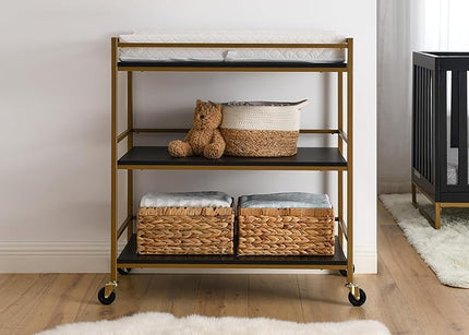 Delta Children Jade Changing Table/Cart, Ebony Melamine/Bronze - LeafyLoom