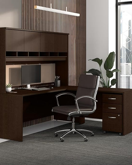 Bush Business Furniture Series C 3 Drawer Mobile File Cabinet in Mocha Cherry - Assembled - LeafyLoom