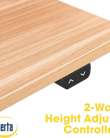 Serta Creativity Electric Height Adjustable Desk, 47" Inch Wood Desktop Sit Stand Table for Office, Work from Home Furniture, Easy to Assemble, Light Brown - LeafyLoom
