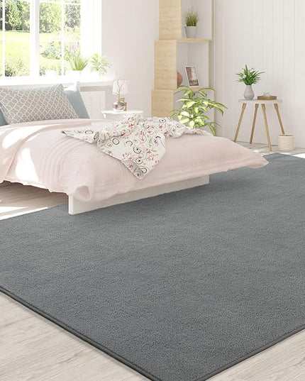 Area Rugs for Bedroom Living Room, 6x9 Grey Super Soft Comfy Thickened Memory-Foam Indoor Carpets, Modern Aesthetic Minimalist Carpet for Boys Girls Adults Apartment Nursery Home Décor - LeafyLoom