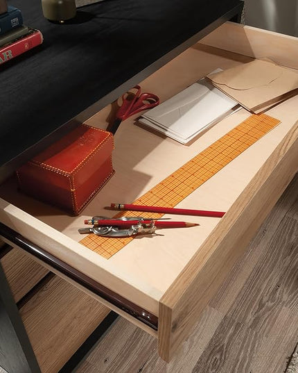 Sauder Acadia Way Lateral File, L: 30.32" x W: 19.45" x H: 29.76", Raven Oak Finish - LeafyLoom