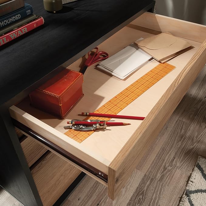 Sauder Acadia Way Lateral File, L: 30.32" x W: 19.45" x H: 29.76", Raven Oak Finish - LeafyLoom