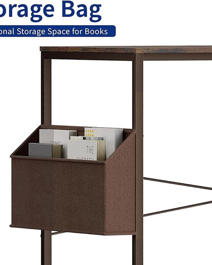 Pamray 32 Inch Computer Desk for Small Spaces with Storage Bag, Home Office Work Desk with Headphone Hook, Small Office Desk Study Writing Table - LeafyLoom