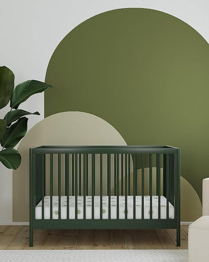 DaVinci Birdie 3-in-1 Convertible Crib, Forest Green, Easy Assemble, Greenguard Gold Certified - LeafyLoom