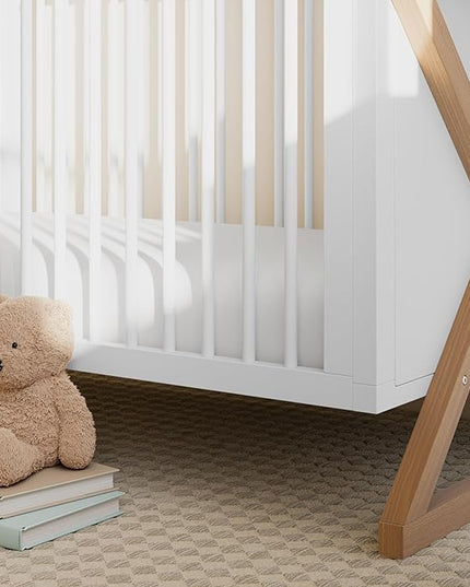 Storkcraft Equinox 3-in-1 Convertible Crib (Vintage Driftwood) Easily Converts to Toddler Bed & Daybed, 3-Position Adjustable Mattress Support Base, Modern Two-Tone Design for Contemporary Nursery - LeafyLoom