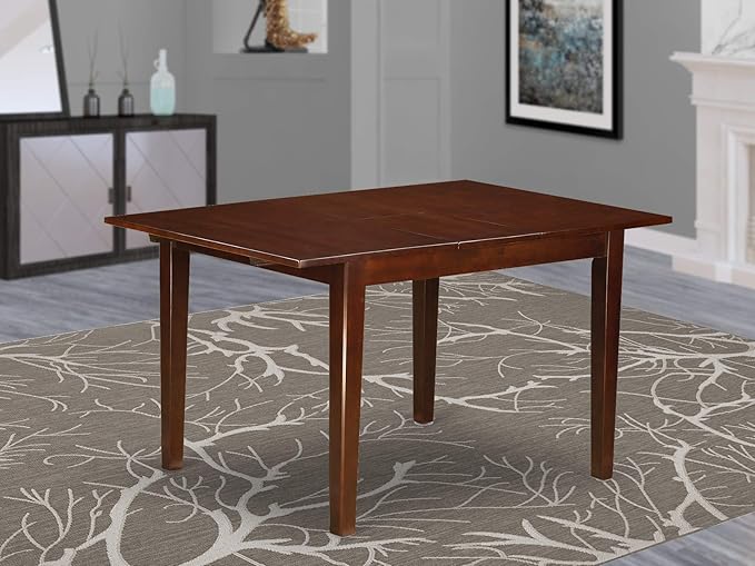 East West Furniture Norfolk Dining Room Rectangle Kitchen Table Top with Butterfly Leaf, 32x54 Inch, Nft-mah-t - LeafyLoom