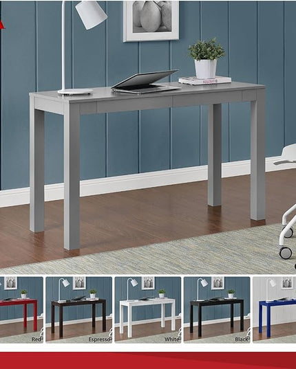 Parsons Xl Desk with 2 Drawers, White - LeafyLoom