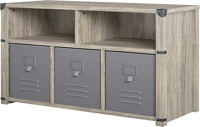 Little Seeds Nova Bedroom Grey Storage Bench, Gray Oak - LeafyLoom