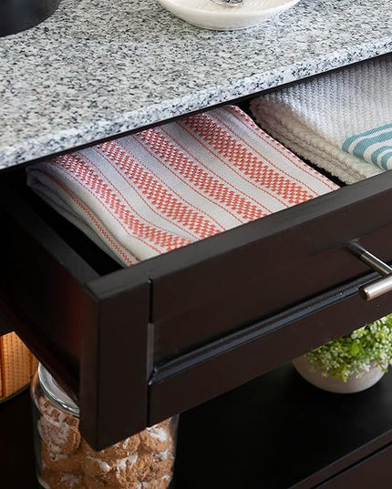 Linon Cayden Black Kitchen Cart, - LeafyLoom