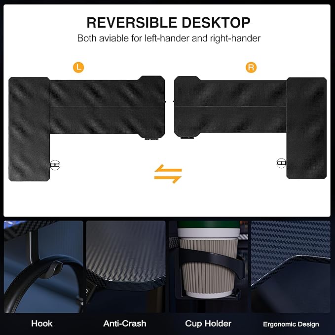 59" Reversiable L-Shaped Electric Standing Desk Adjustable Height Gaming Stand Up Corner Desk Sit Stand Home Office Computer Desk with Splice Board,Black Carbon Top - LeafyLoom