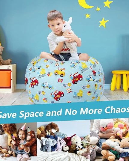 Bean Bag Chair for Kids Stuffed Animal Storage Beanbag Chairs,Toddler Toy Storage Organizer for Girls and Boys,Large 32'' Cover Only（No Filling - LeafyLoom
