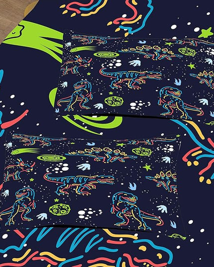 NINENINE Dark Blue Dinosaur Bedding Sets for Kids Boys,Retro Dinosaur Bedding Comforter,Full Size Bedding Sets for Boys Kids, with 1 Comforter 2 Pillowcases… - LeafyLoom