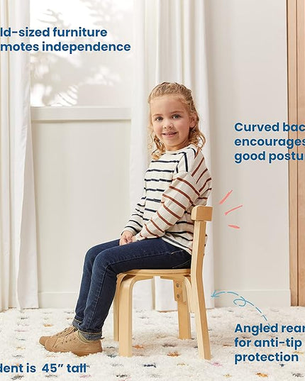 ECR4Kids ECRKids Seating, 5-Piece Table and Chairs Set, Natural - LeafyLoom