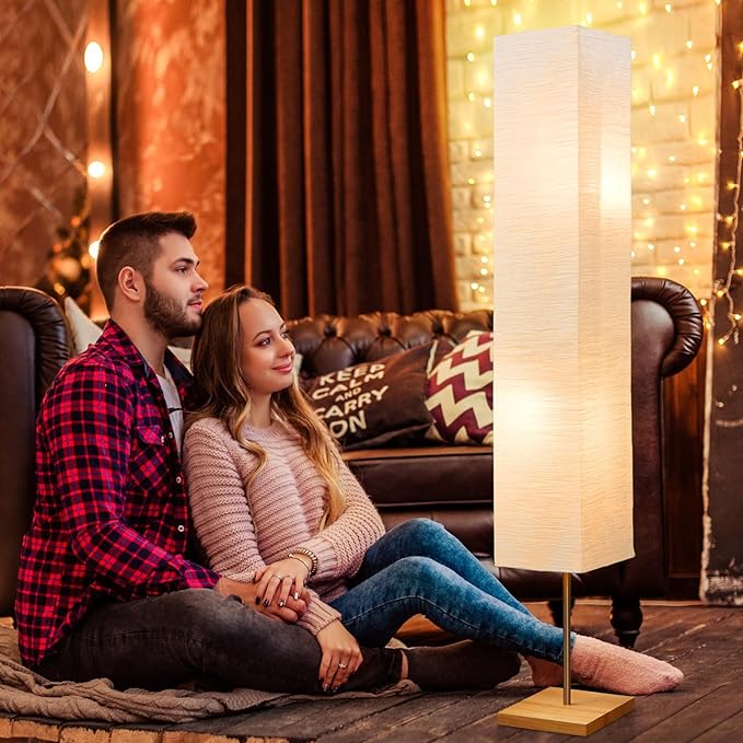 65" Floor Lamp for Living Room, 3 Way Dimmable Led Floor Lamp Column Floor Lamp Standing Lamp Corner Floor Lamp Modern Floor Lamp for Bedroom, Office& Living Room(Bulbs Included) - LeafyLoom