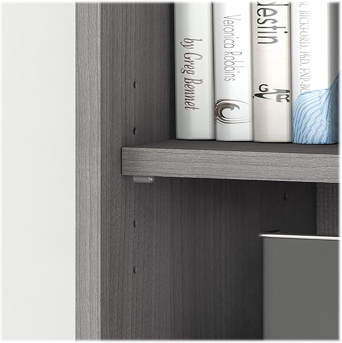Bush Business Furniture Studio C 5 Shelf Bookcase, Platinum Gray - LeafyLoom