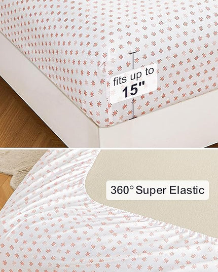 Printed Queen Bedding Sets with Comforter and Sheets, Lightweight Boho Floral 7 Piece Bed in A Bag Comforter Set for Women, Pink and Blue Mandala Flower Pattern - LeafyLoom