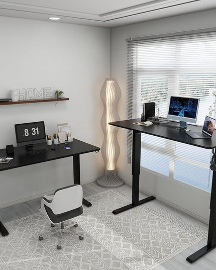 Whole Piece Top Manual Standing Desk Adjustable Height- Crank Stand Up Desk, Sit Stand Desk with Frame & Desktop, Computer Desk - LeafyLoom
