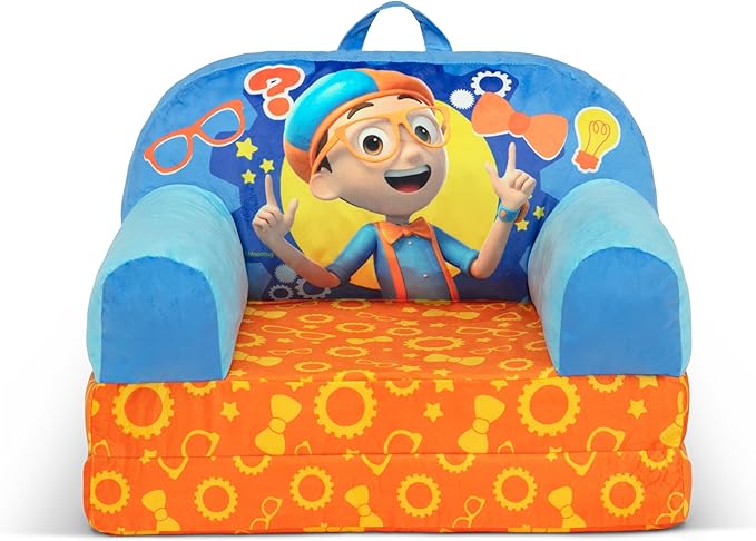 Delta Children Cozee Buddy Flip-Out Kids Chair, Blippi - LeafyLoom