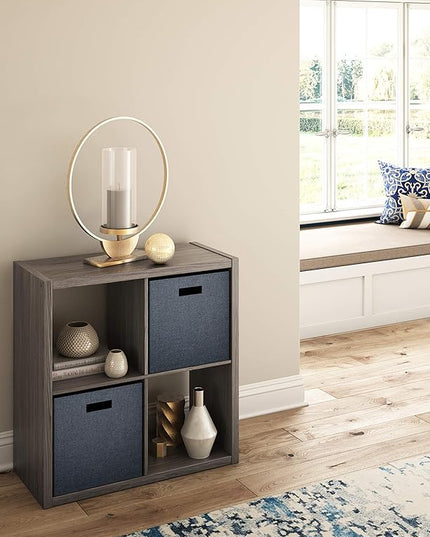ClosetMaid 4552 Decorative Open Back 4-Cube Storage Organizer, Graphite Gray - LeafyLoom
