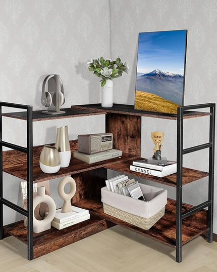 TV Stand Entertainment Center, Modern Deformable Television Stand with Open Storage Shelves, Media TV Console Table for 55 Inch TV, Wooden TV Cabinet for Living Room and Bedroom - LeafyLoom