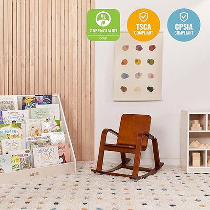 ECR4Kids Bentwood Rocking Chair, Kids Furniture, Dark Walnut - LeafyLoom