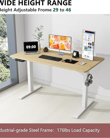 Standing Desk Adjustable Height- Whole Piece Desktop Stand Up Desk, Electric Standing Desk, Sit to Stand Desk for Home & Office Computer Desk - LeafyLoom