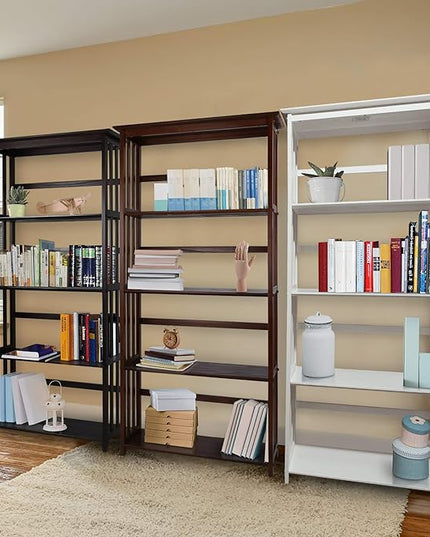 Casual Home Mission Style 5-Shelf Bookcase, Walnut - LeafyLoom