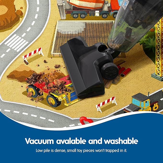 Booooom Jackson Kids Rug Construction Rug 59”x79”,Durable Construction Site Play Mat,Construction Car Rug Car Mat,Construction Area Rug,Car Road Rug for Play and Learning,Construction Vehicle Play Mat - LeafyLoom