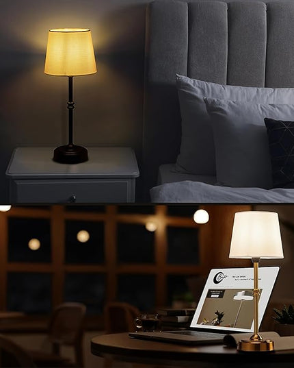 O’Bright Seraph - Cordless LED Table Lamp with Dimmer, Built-in Rechargeable Battery, 3-Level Brightness, Patio Table Lamp, Bedside Night Lamp, Ambient Light for Restaurant, Antique Brass - LeafyLoom