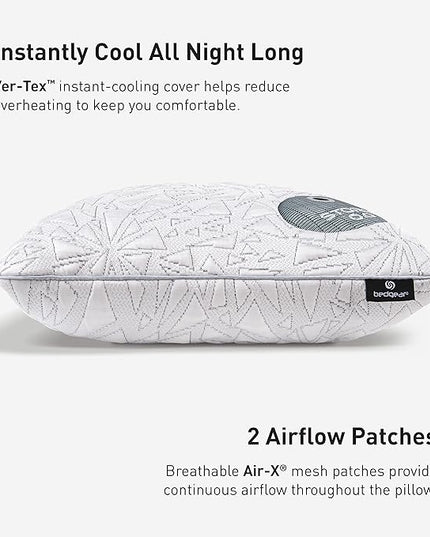 Bedgear Storm Performance Pillow - Size 0.0 - Cooling Bed Pillow for Hot Sleepers - Medium Firmness Pillow for All Sleep Positions, Hypoallergenic, Washable & Removable Cover - 20" W x 26" L x 4.75" H - LeafyLoom