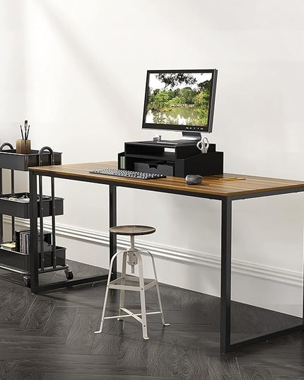 SHW Home Office 48-Inch Computer Desk, 24" Deep, Walnut - LeafyLoom
