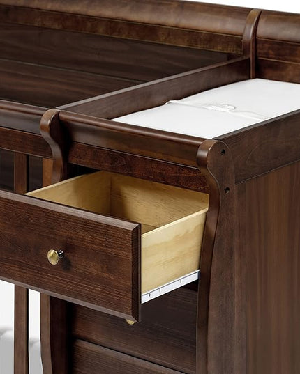 DaVinci Kalani 4-in-1 Convertible Crib and Changer Combo in Espresso - LeafyLoom