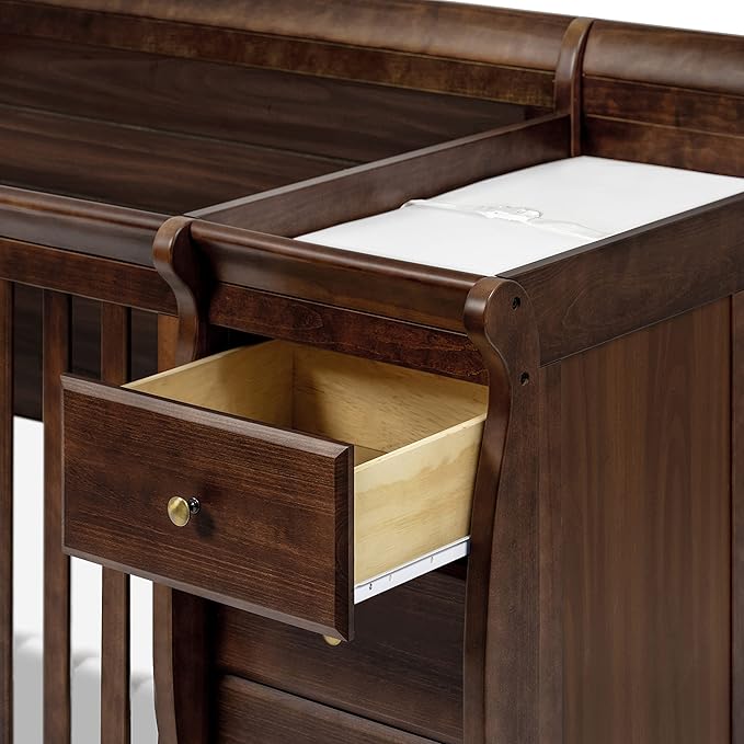 DaVinci Kalani 4-in-1 Convertible Crib and Changer Combo in Espresso - LeafyLoom