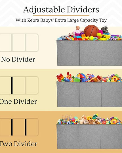 Kids Toy Chest for Boys & Girls - Stylish Versatile Stuffed Animal Holder & Toddlers Toy Organizer Makes Play Room Organization Easy - Made with Strong PP Board - Gray bin with Cationic Fabric - LeafyLoom