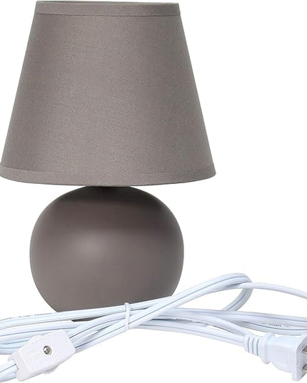 Simple Designs LT2008-GRY Mini Ceramic Globe Table Lamp Gray (Pack of 18) - LeafyLoom