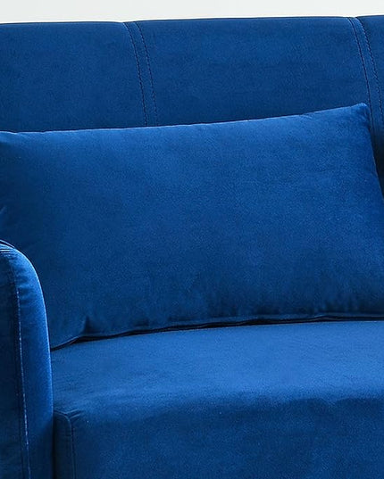 Modern Convertible Loveseat Sofa Bed, Compact Functional Love Seat,Comfy Velvet Sleeper Sofabed 3 in1 Recliner Sofa&Couch with Removable Side Pockets for Small Space Living Room/Guest Room - LeafyLoom