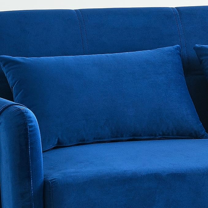 Modern Convertible Loveseat Sofa Bed, Compact Functional Love Seat,Comfy Velvet Sleeper Sofabed 3 in1 Recliner Sofa&Couch with Removable Side Pockets for Small Space Living Room/Guest Room - LeafyLoom