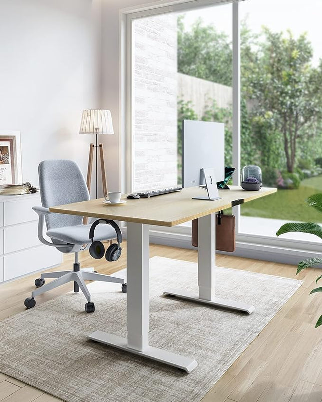 Marsail STAND 3 home-office-desks, 55 x 24 Inch, Maple - LeafyLoom
