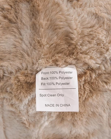 A Nice Night Faux Fur Soft Reading Pillow Bed Wedge Adult Backrest with Arms Back Support for Sitting Up in Bed/Couch for Bedrest, Tie Dyed Khaki - LeafyLoom