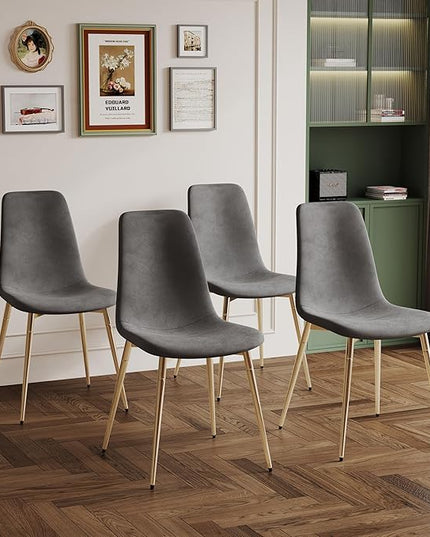 NicBex Haerin-SD-00340-LWJ Dining Chairs, 17.7"x19.7"x34.3", Grey and Gold - LeafyLoom