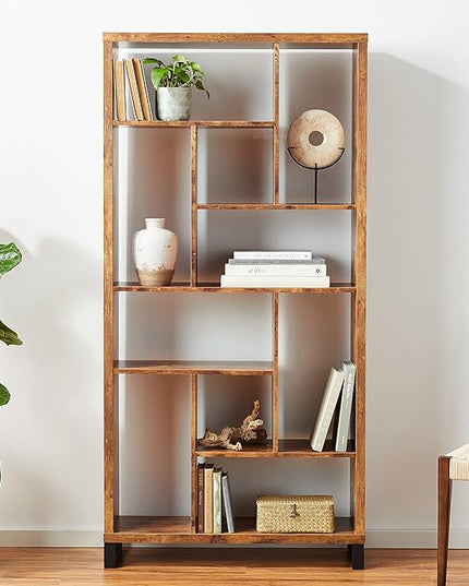 Coaster Home Furnishings Delwin 10-Shelf Bookcase Antique Nutmeg - LeafyLoom
