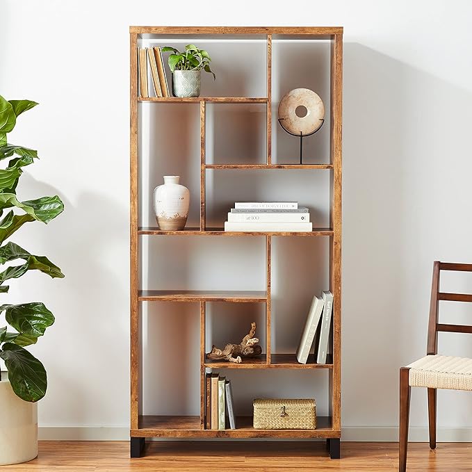 Coaster Home Furnishings Delwin 10-Shelf Bookcase Antique Nutmeg - LeafyLoom